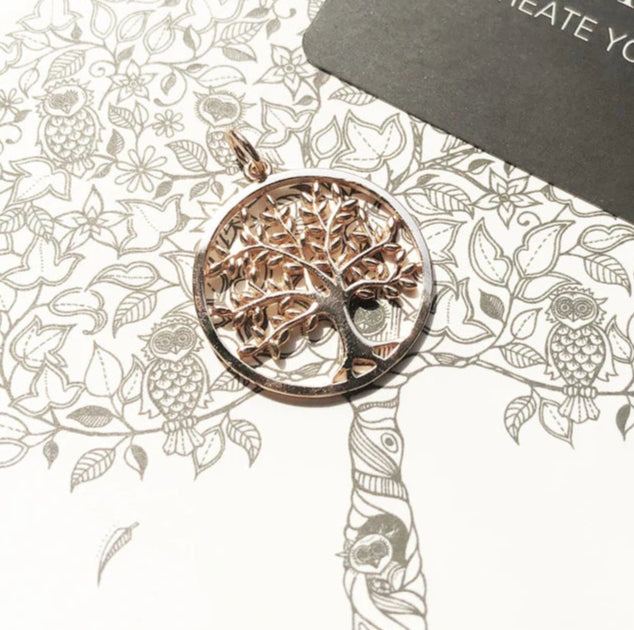 925 Sterling Silver Romantic Rose Gold Tree Pendant Jewelry For Women