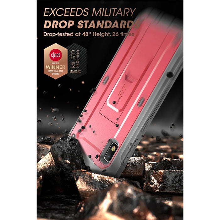 For Samsung A10E 2019 Rugged Holster Case With Built-In Screen Protector & Kickstand