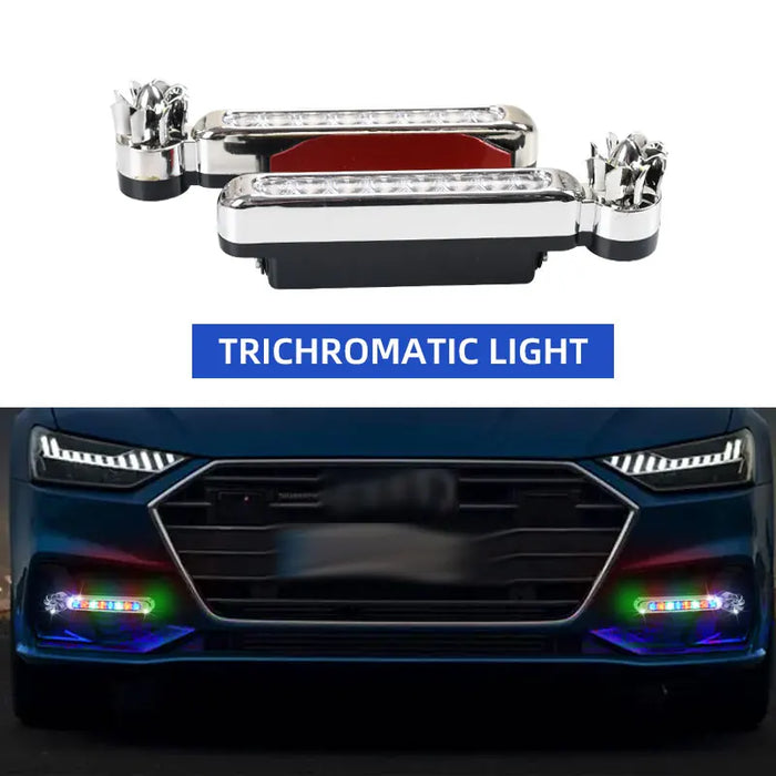 2Pcs Car Wind Energy Led Drl Daytime Running Light No Power Supply Needed