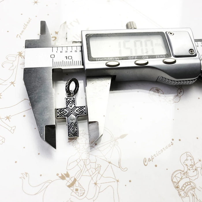 925 Sterling Silver Lucky Cross Pendant Ethnic Summer Jewelry For Women & Men