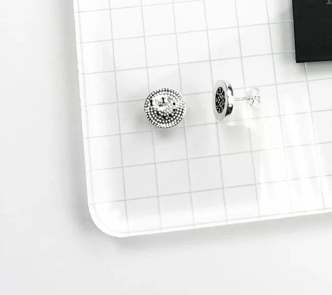 925 Sterling Silver Black Cz Stud Earrings Glam Fashion For Women