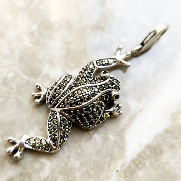 925 Sterling Silver Frog Green Eva Pendant Fashion Accessory For Women & Men