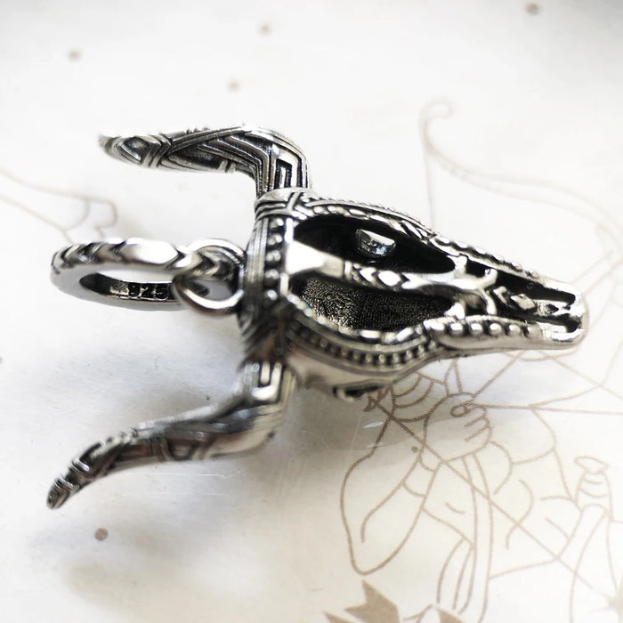 925 Sterling Silver Blackened Bull Head Pendant Gift For Women & Men