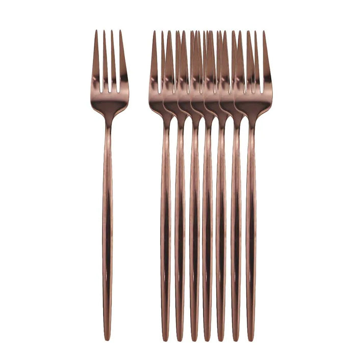 8 / 16 Piece Black Gold Dinner Fork Set