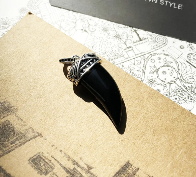 925 Sterling Silver Maori Ethnic Tiger Tooth Pendant Fashion Jewelry For Men & Women