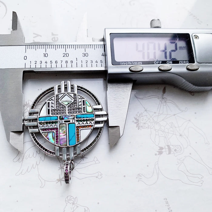 925 Sterling Silver Boho Turquoise Sun Pendant Spring 2022 Jewelry Gift For Women & Men