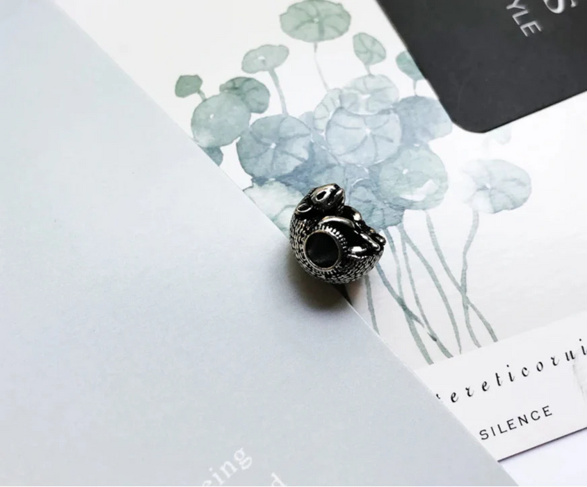 925 Sterling Silver Hedgehog Beads Diy Jewelry Accessory For Women