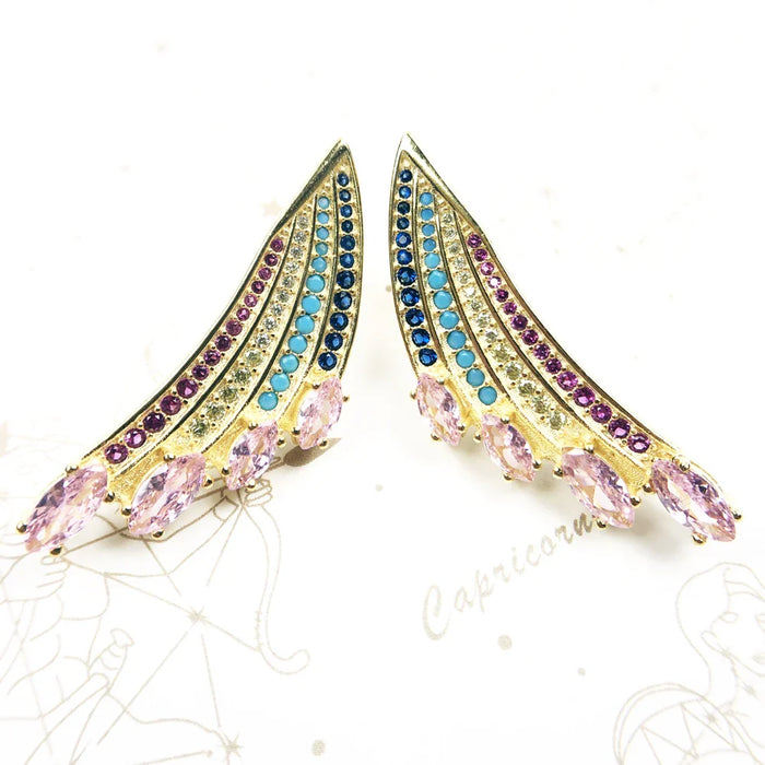 925 Sterling Silver Rainbow Hummingbird Wing Earrings Special