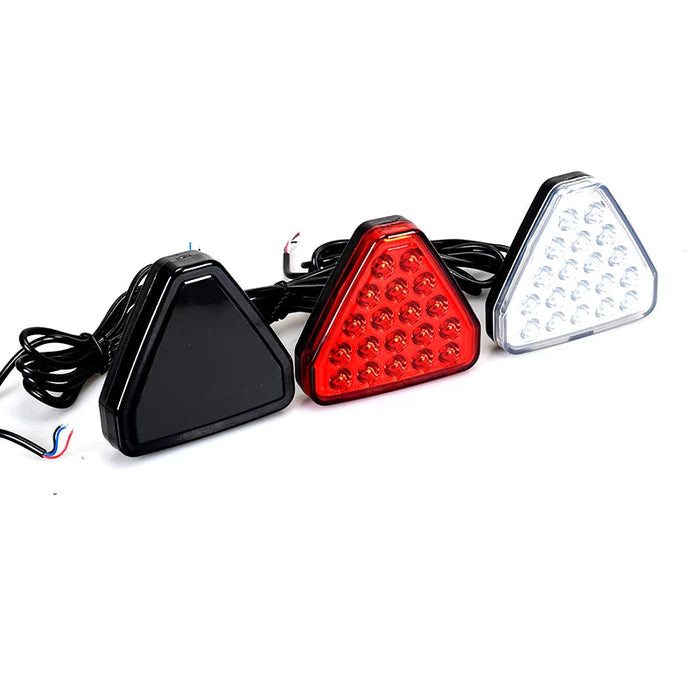 Universal 12V Led Car Brake Tail Light Red Triangle Reversing Stop Flash Warning Fog Lights