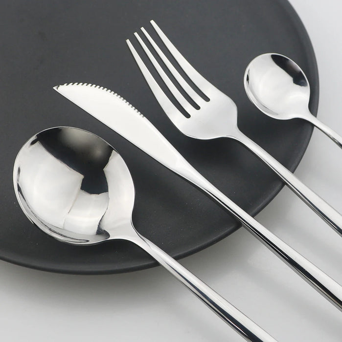 8 / 16 Piece Black Gold Dinner Fork Set