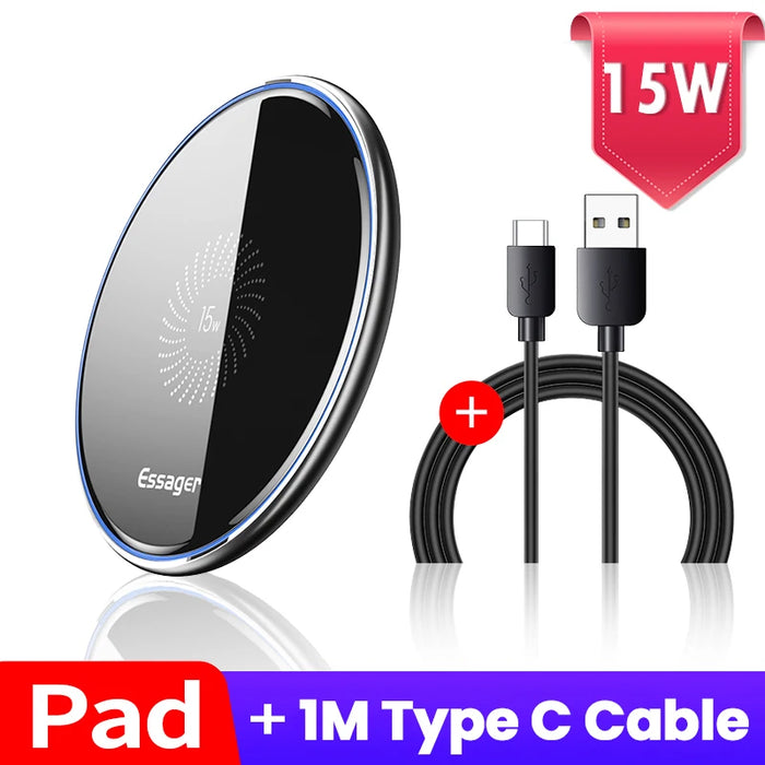 15W Qi Magnetic Wireless Charger For Iphone 12 11 Pro Xs Max X Induction Fast Wireless Charging Pad For Samsung Xiaomi