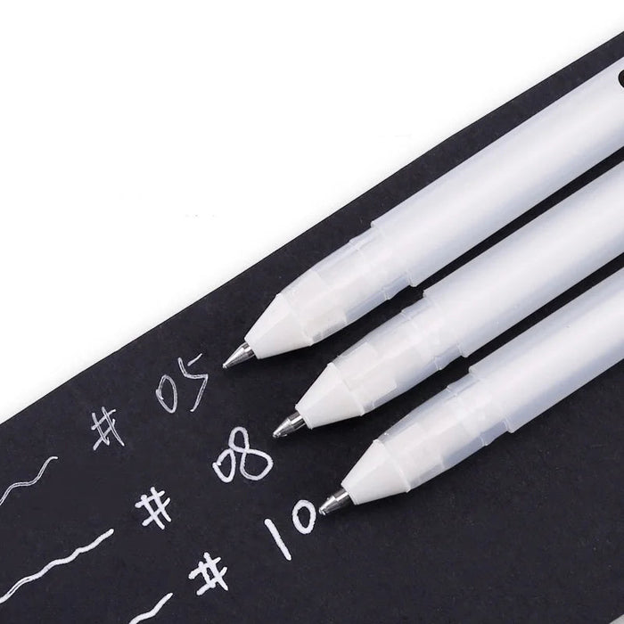 3 Piece White Gel Highlighter Set For Art & Manga