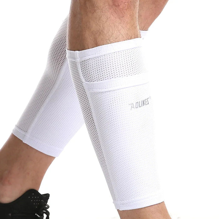 Pair of Football Shin Guard Socks Adult Calf Support Sleeves