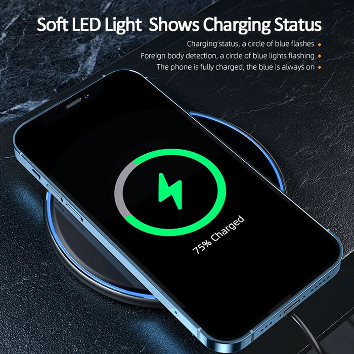 15W Qi Magnetic Wireless Charger For Iphone 12 11 Pro Xs Max X Induction Fast Wireless Charging Pad For Samsung Xiaomi