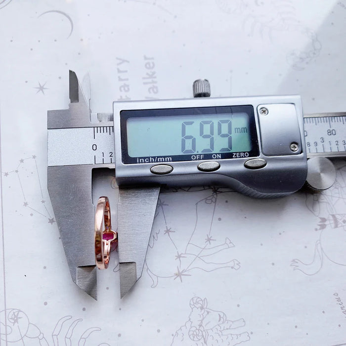 925 Sterling Silver Baguette Cut Ring Rose Gold Europe Style Fine Jewelry For Women