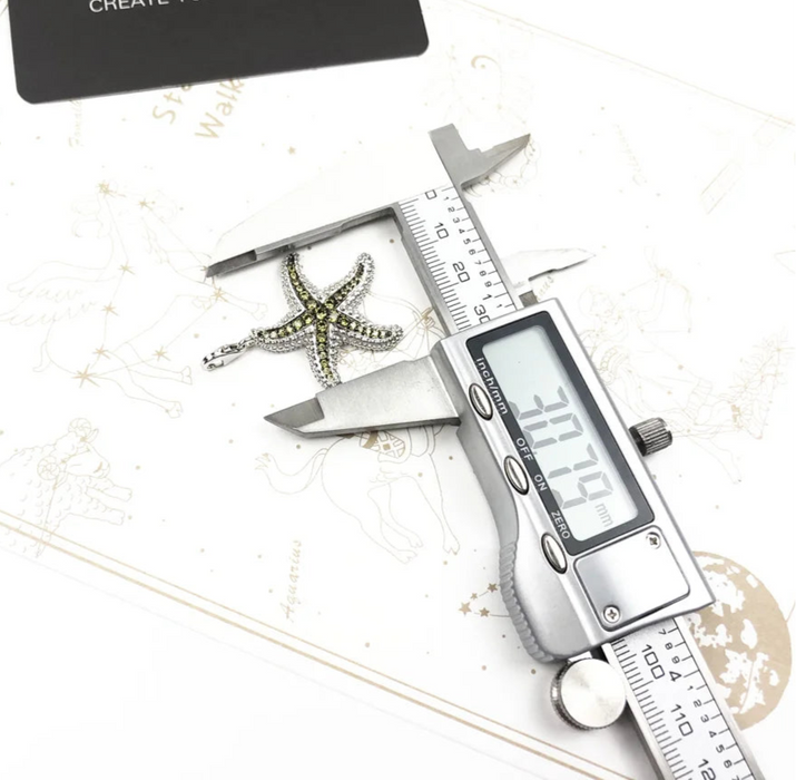 925 Sterling Silver Green Starfish Pendant Fashion Accessory For Men & Women