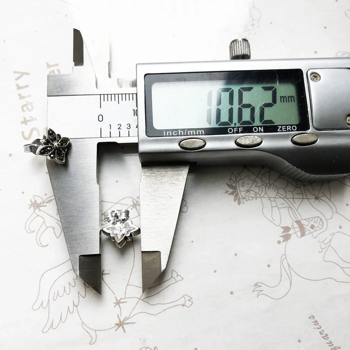 925 Sterling Silver Black Star Marcasite Stud Earrings