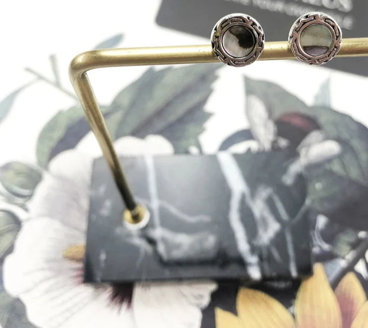 925 Sterling Silver Boho Abalone Stud Earrings Gift For Her