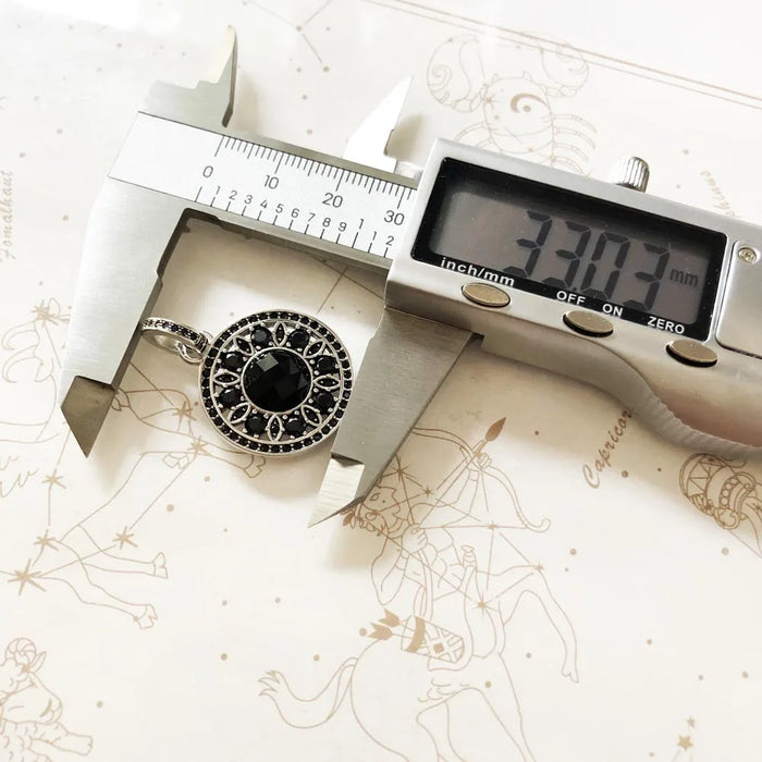 925 Sterling Silver Stylish Pendant Black Ornament For Women