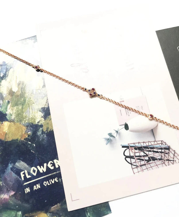 925 Sterling Silver Rose Gold Plated Bracelet Link Chain Victorian Style Jewelry For Women