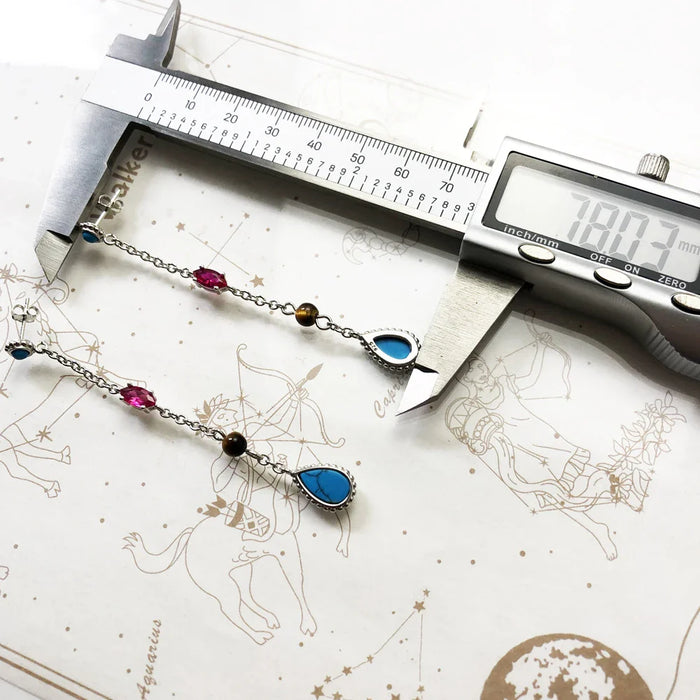 925 Sterling Silver Autumn Water Drop Earrings Turquoise Fine Jewelry For Women Riviera Colours Europe Happiness