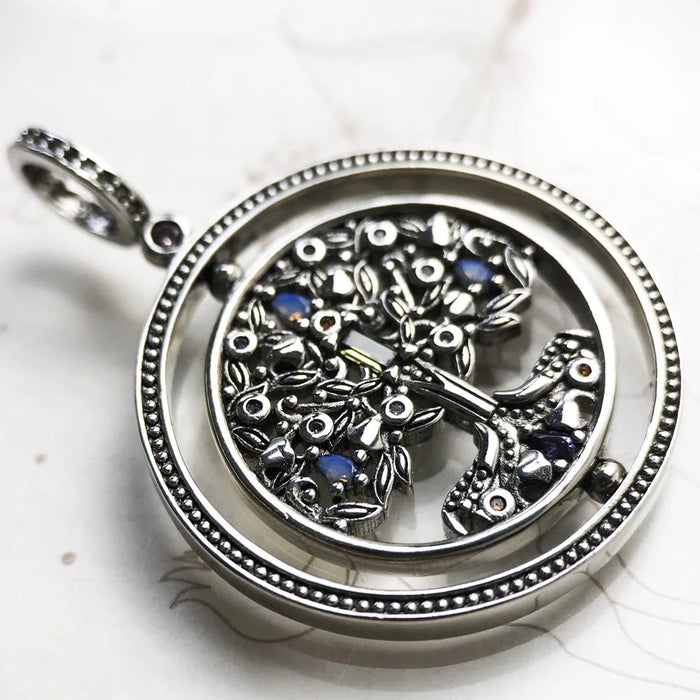 925 Sterling Silver Rotating Tree Of Life Pendant Personal Lucky Gift For Women
