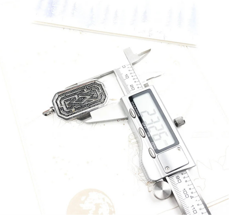 925 Sterling Silver Symbolic Labyrinth Pendant Maze Necklace For Men & Women