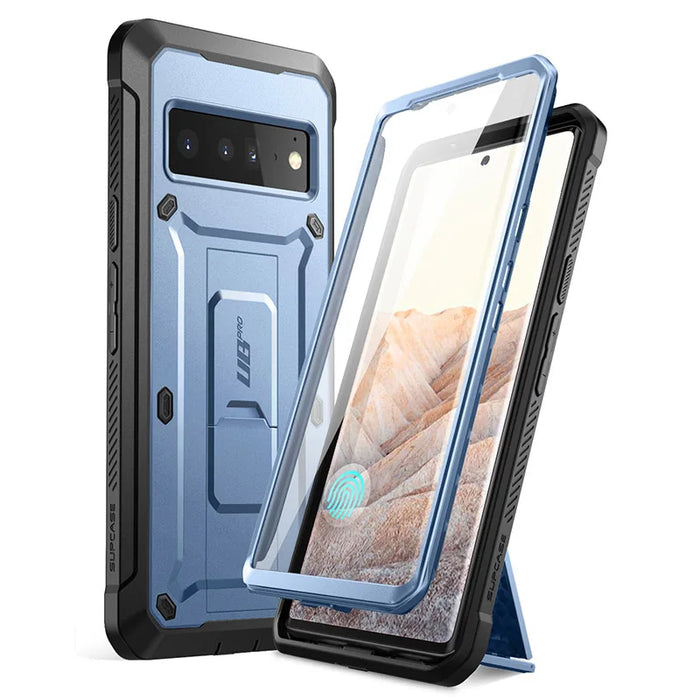 For Google Pixel 6 Pro 2021 Ub Pro Full-Body Rugged Holster & Kickstand Case With Built-In Screen Protector