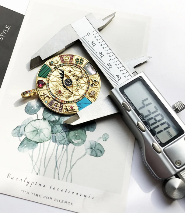 925 Sterling Silver Large Lucky Heart Cat Elephant Clover Fatima Pendant Amulet For Women & Men