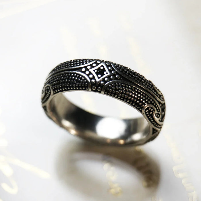 925 Sterling Silver Maori Tattoos Band Ring Ethno Fine Jewelry For Women & Men Autumn Cultural Ornament