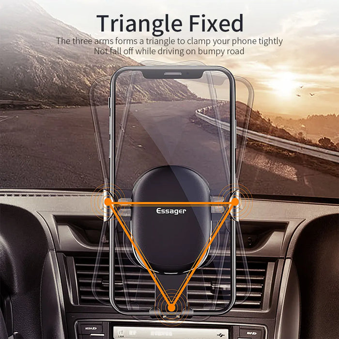 Gravity Car Phone Holder For Iphone 16 15 Samsung Universal Mount Holder For Phone In Car Cell Mobile Phone Holder Stand