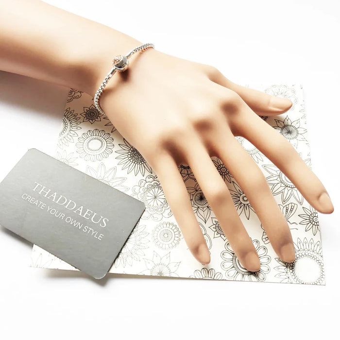 925 Sterling Silver Rose Gold Link Chain Bracelet Fashion Jewelry For Women & Men European Style Karma Diy