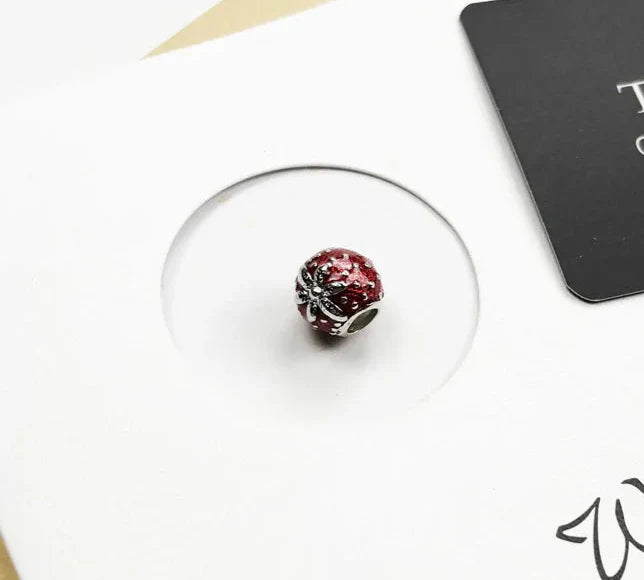 925 Sterling Silver Strawberry Beads Charm For European Diy Jewelry Gift For Women