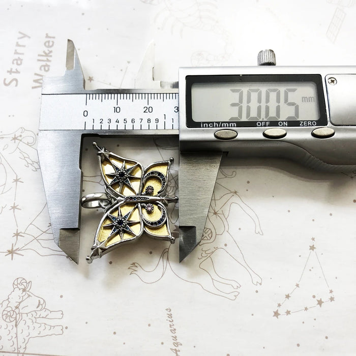 925 Sterling Silver Bohemia Butterfly Pendant Bicolour Summer Jewelry For Women