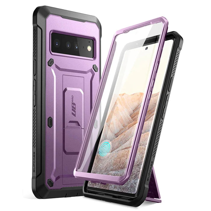 For Google Pixel 6 Pro 2021 Ub Pro Full-Body Rugged Holster & Kickstand Case With Built-In Screen Protector