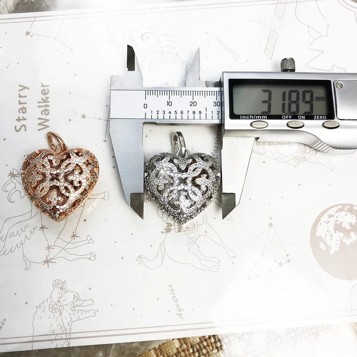 925 Sterling Silver Love Heart Locket Pendant Fashion Jewelry For Women