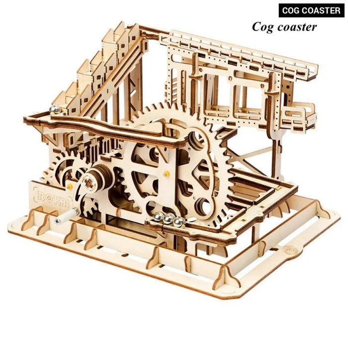 Marble Run Set 5 Kinds 3d Wooden Puzzle Diy Model Building