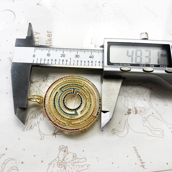 925 Sterling Silver Autumn Maze Pendant Colourful Stones Gift For Women