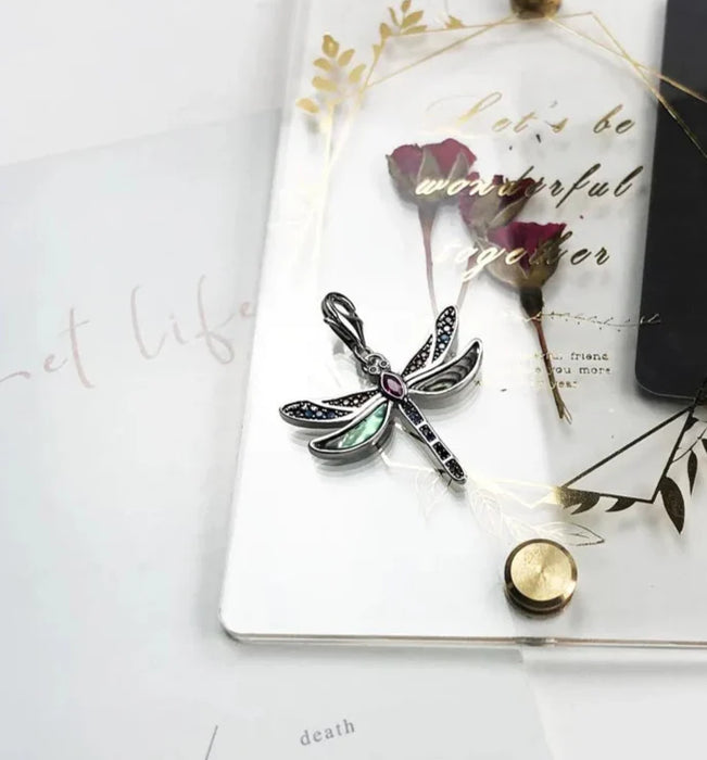 925 Sterling Silver Boho Dragonfly Bracelet Charm For Women