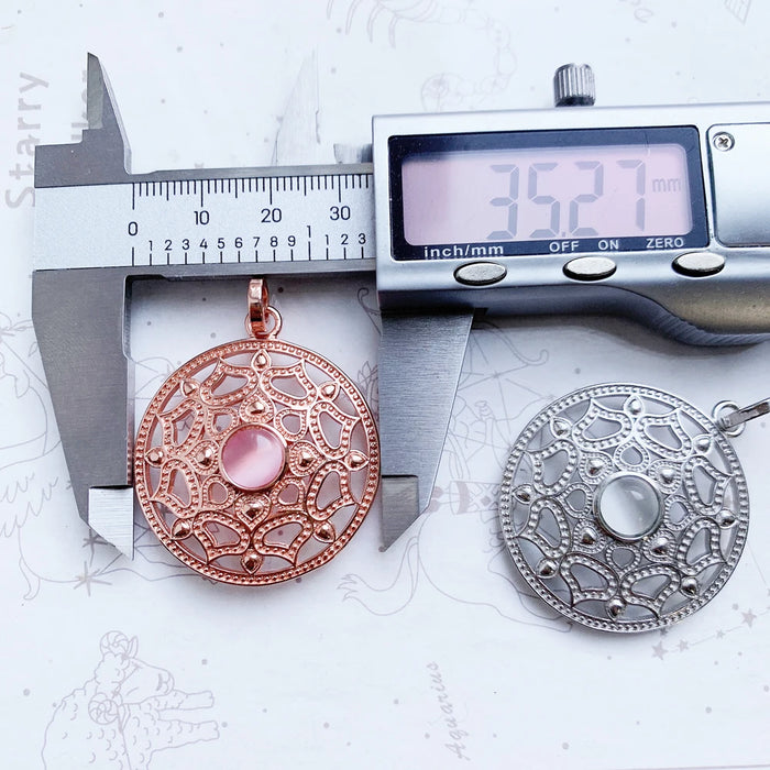 925 Sterling Silver Opal Lotus Pendant Glam Jewelry European Style Trendy Accessory Soul Gift For Women