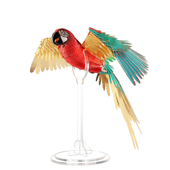 Scarlet Macaw 3D Puzzle With Acrylic Stand Diy Model Kit For Adults