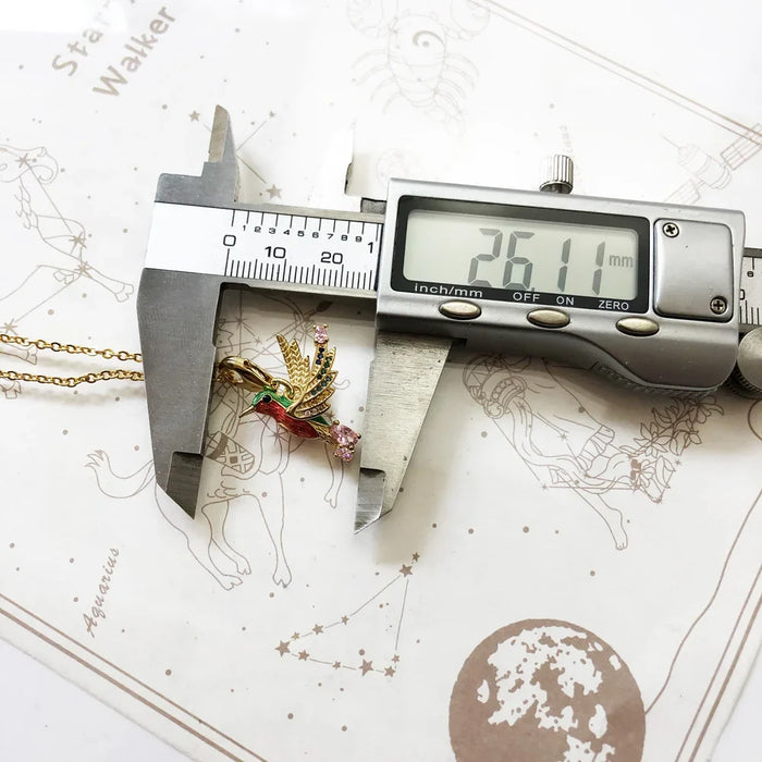 925 Sterling Silver Boho Hummingbird Necklace Colourful Jewelry For Women