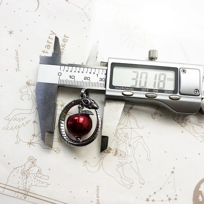 925 Sterling Silver Bohemia Apple Pendant With Snake Fine Jewelry Gift For Women