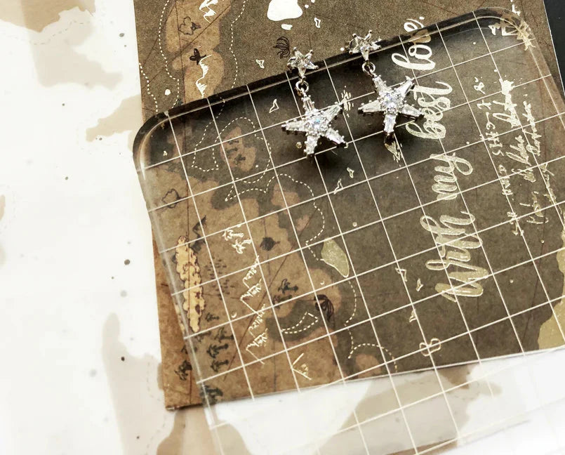 925 Sterling Silver Earrings White Stars Shine Women