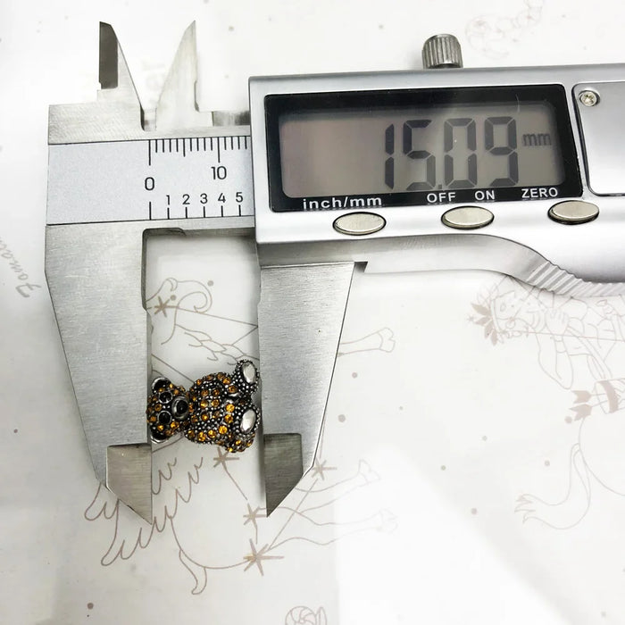 925 Sterling Silver Brown Teddy Bear Bead Charm Cute Gift For Women & Men