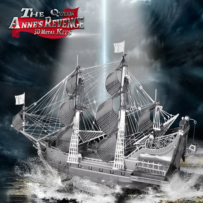 3D Metal Puzzle Model Building Kit Queen Anne's Revenge Jigsaw Toy