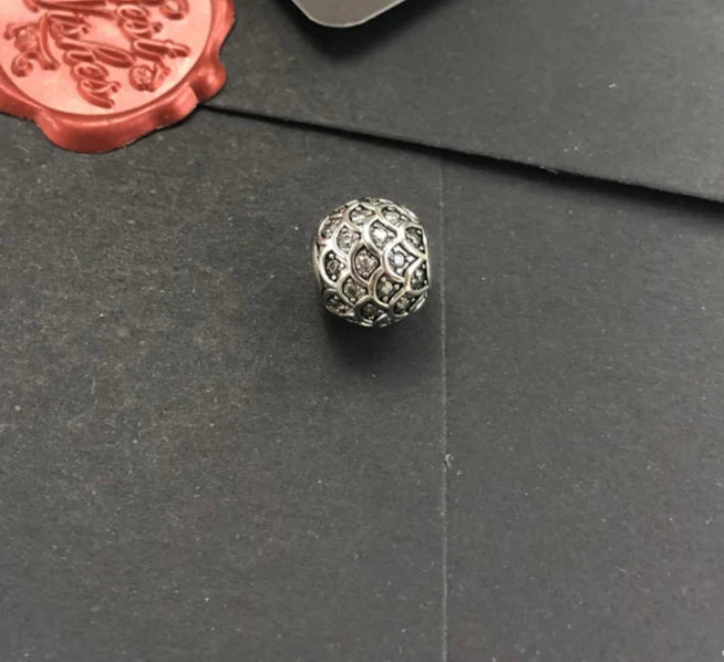 925 Sterling Silver Fish Charm With White Cz Beads Jewelry Accessory For Women & Men