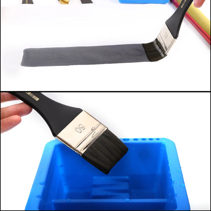 6 Piece Flat Paint Brush Set For Varnishes Acrylics Watercolours Wood Furniture And More