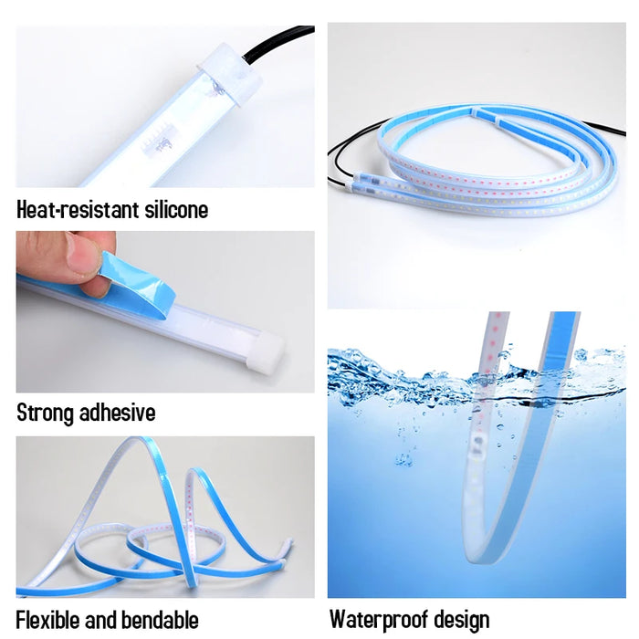 120Cm Led Car Door Warning Light Strip Anti Rear-End Collision Safety 12V