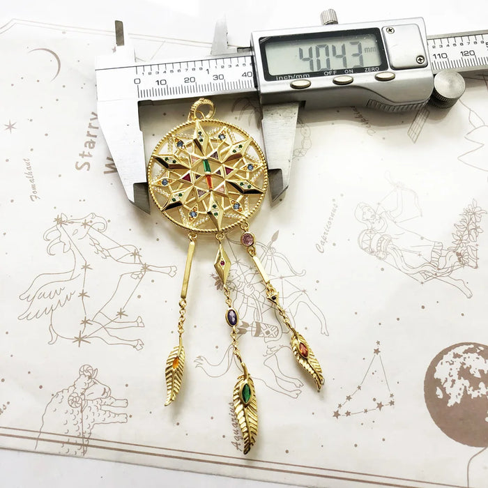 925 Sterling Silver Large Lucky Dreamcatcher Pendant Fine S Gift For Women
